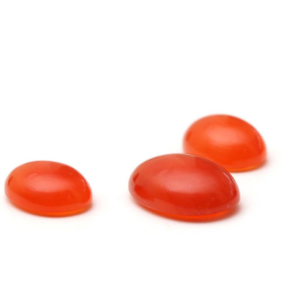 AAA Quality Natural Carnelian Smooth Oval Cabochon Gemstone | 15x20 mm to 18x24 mm | Gemstone Cabochon | Set of 3 Pieces - National Facets, Gemstone Manufacturer, Natural Gemstones, Gemstone Beads