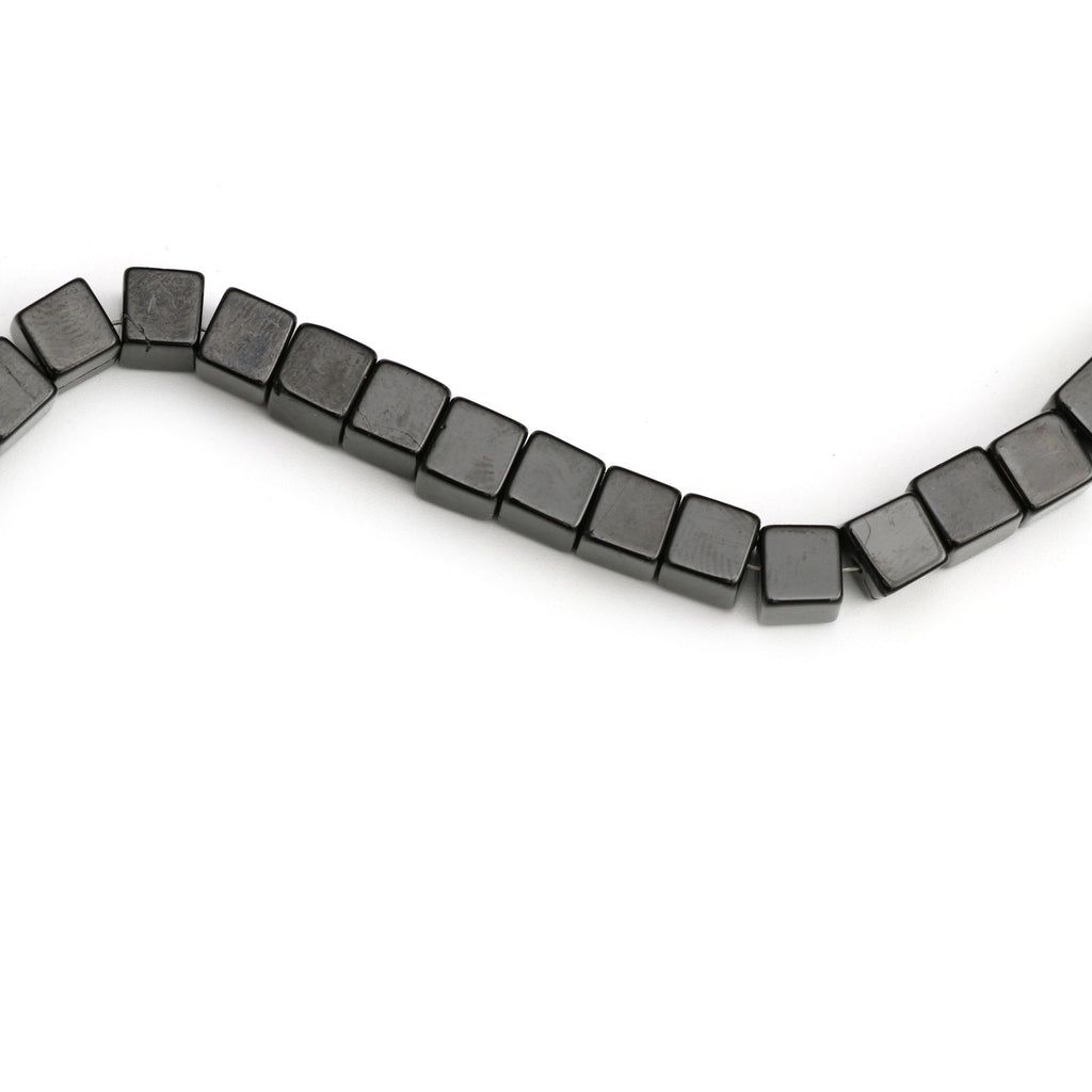 Shungite Smooth Cube Beads, Shungite Cube - 6 mm - Shungite - Gem Quality , 8 Inch/ 20 Cm Full Strand, Price Per Strand - National Facets, Gemstone Manufacturer, Natural Gemstones, Gemstone Beads