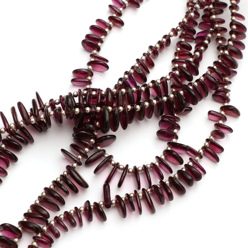 Garnet Smooth Nuggets Beads -4x7 mm to 7.5x12 mm - Garnet Gemstone - Gem Quality , 8 Inch/ 20 Cm Full Strand, Price Per Strand - National Facets, Gemstone Manufacturer, Natural Gemstones, Gemstone Beads