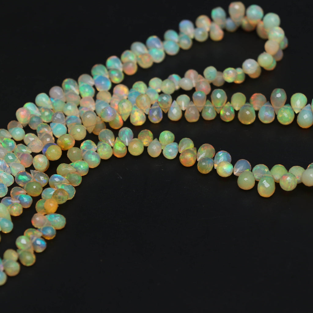 Honey Ethiopian Opal Smooth Drops, Natural Ethiopian Opal Briolette, Ethiopian Opal Tear Drops 3x6mm To 6x10mm| 8 Inches / 16 Inches Strand - National Facets, Gemstone Manufacturer, Natural Gemstones, Gemstone Beads