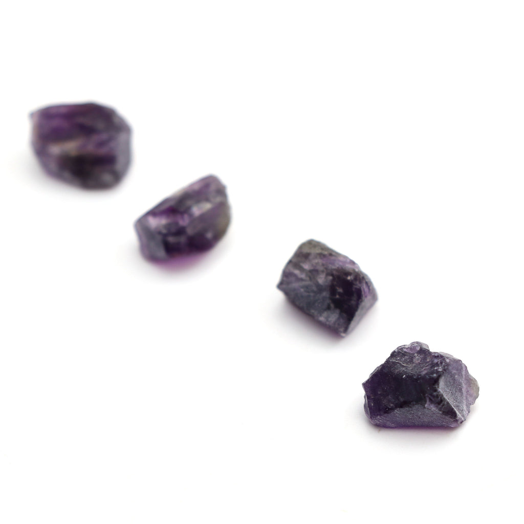 Natural Amethyst Organic Rough Loose Gemstone | 10x12 mm | Rough Loose Gemstone | Set of 10 Pieces - National Facets, Gemstone Manufacturer, Natural Gemstones, Gemstone Beads