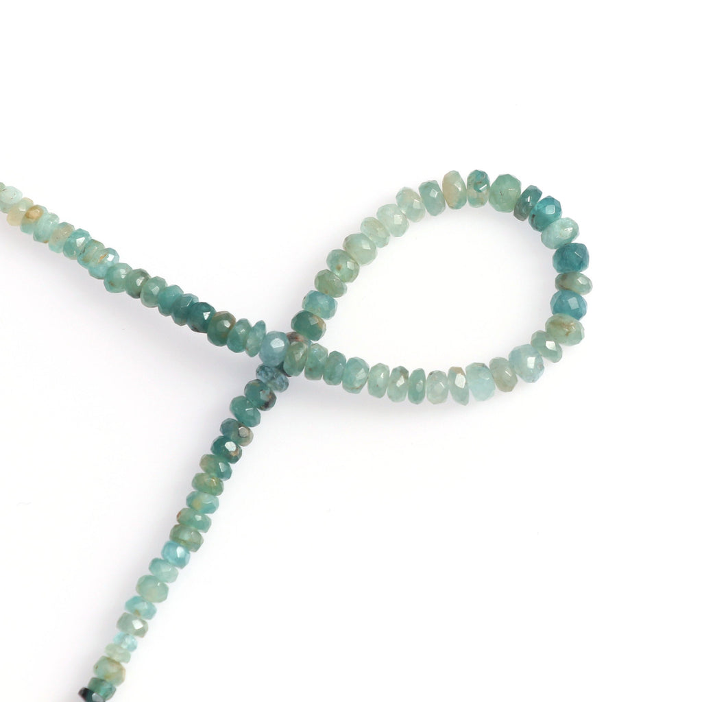 Natural Grandidierite Faceted Beads, Grandidierite Faceted,4 mm to 5 mm,Grandidierite Roundel Beads Fine Quality, 8 Inch, Price Per Strand - National Facets, Gemstone Manufacturer, Natural Gemstones, Gemstone Beads