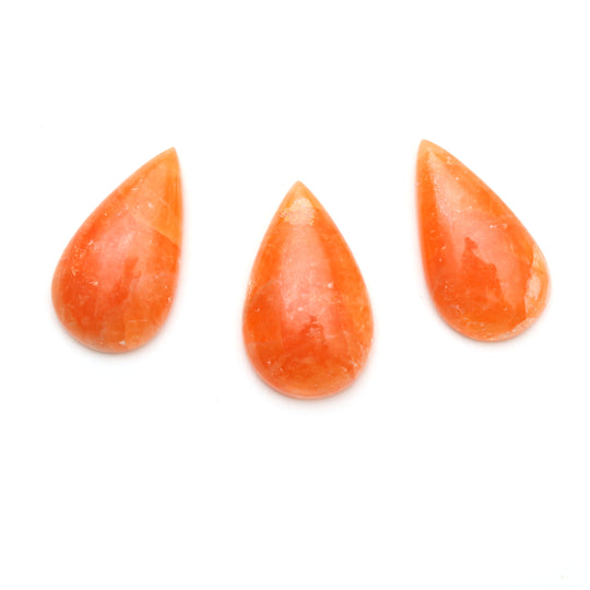 Natural Tryphilite Smooth Pear Cabochon Gemstone | 14x25 mm to 15x25 mm | Gemstone Cabochon | Set of 3 Pieces