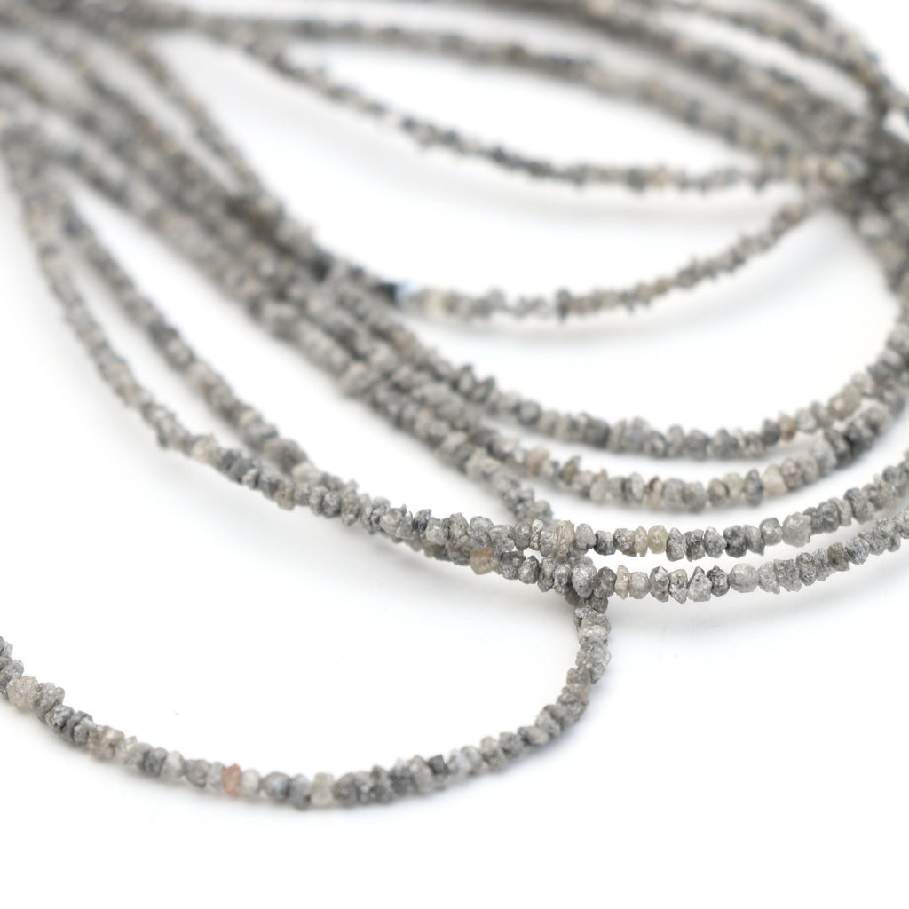 Grey Diamond Chips Organic Beads - 2mm To 2.5mm - Organic Chips Diamond, 16 Inch Strands, Price Per Strand - National Facets, Gemstone Manufacturer, Natural Gemstones, Gemstone Beads