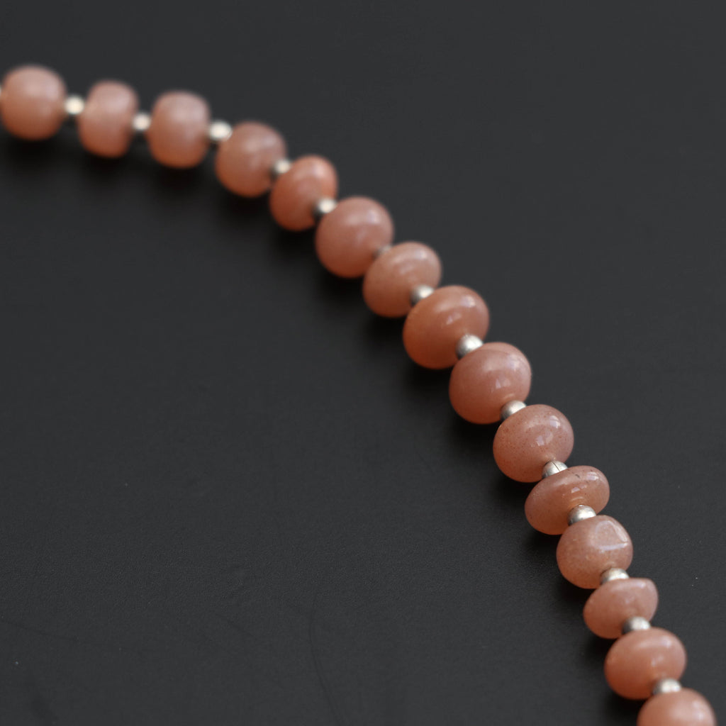 Natural Moonstone Smooth Beads, Moonstone Beads, 5 mm to 7.5 mm-Moonstone-Gem Quality , 8 Inch Full Strand, Price Per Strand - National Facets, Gemstone Manufacturer, Natural Gemstones, Gemstone Beads