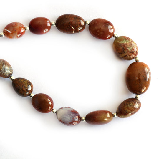 Jasper Smooth Tumble Beads- 10x8 mm to 16.5x13 mm - Jasper Jewelry Making Beads, 8 Inch/20 Cm Full Strand, Price Per Strand