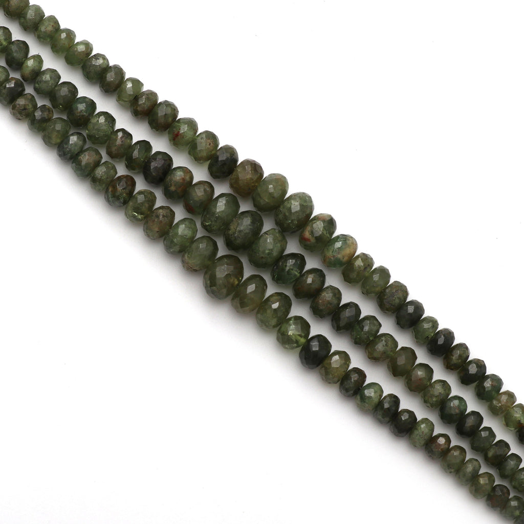 Demantoid Garnet Faceted Roundel Beads - 4 mm to 8 mm - Demantoid Garnet Beads - Gem Quality , 8 Inch/ 20 Cm Full Strand, Price Per Strand - National Facets, Gemstone Manufacturer, Natural Gemstones, Gemstone Beads