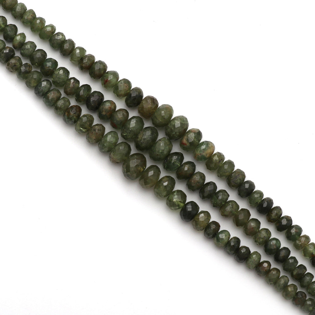 Demantoid Garnet Faceted Roundel Beads - 4 mm to 8 mm - Demantoid Garnet Beads - Gem Quality , 8 Inch/ 20 Cm Full Strand, Price Per Strand - National Facets, Gemstone Manufacturer, Natural Gemstones, Gemstone Beads