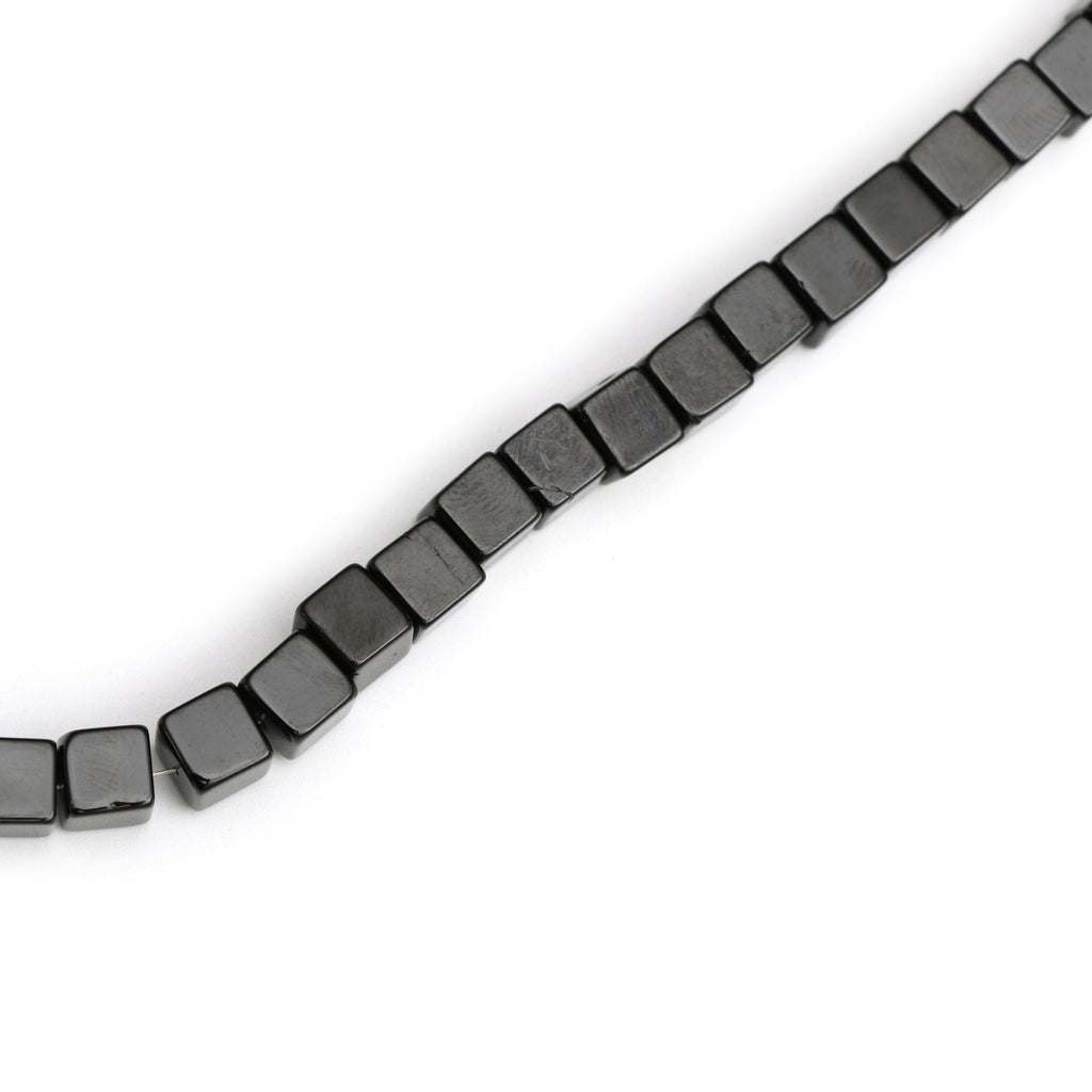 Shungite Smooth Cube Beads, Shungite Cube - 6 mm - Shungite - Gem Quality , 8 Inch/ 20 Cm Full Strand, Price Per Strand - National Facets, Gemstone Manufacturer, Natural Gemstones, Gemstone Beads