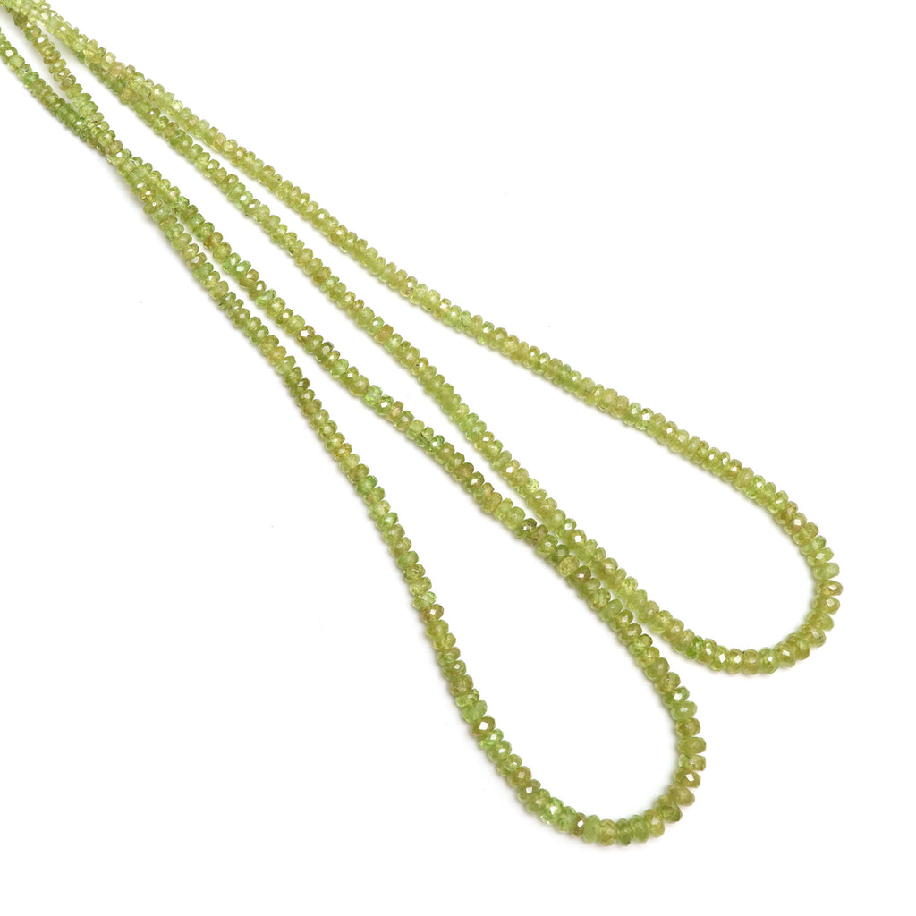 Sphene Faceted Roundel Beads, 3.5 mm to 6.5 mm, Sphene Roundel Beads - Gem Quality , 18 Inch Full Strand, Price Per Strand - National Facets, Gemstone Manufacturer, Natural Gemstones, Gemstone Beads