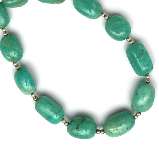 Natural Amazonite Smooth Tumble Beads - 9x12 mm to 10x16 mm - Amazonite Jewelry Making Beads, 8 Inch Full Strand, Price Per Strand