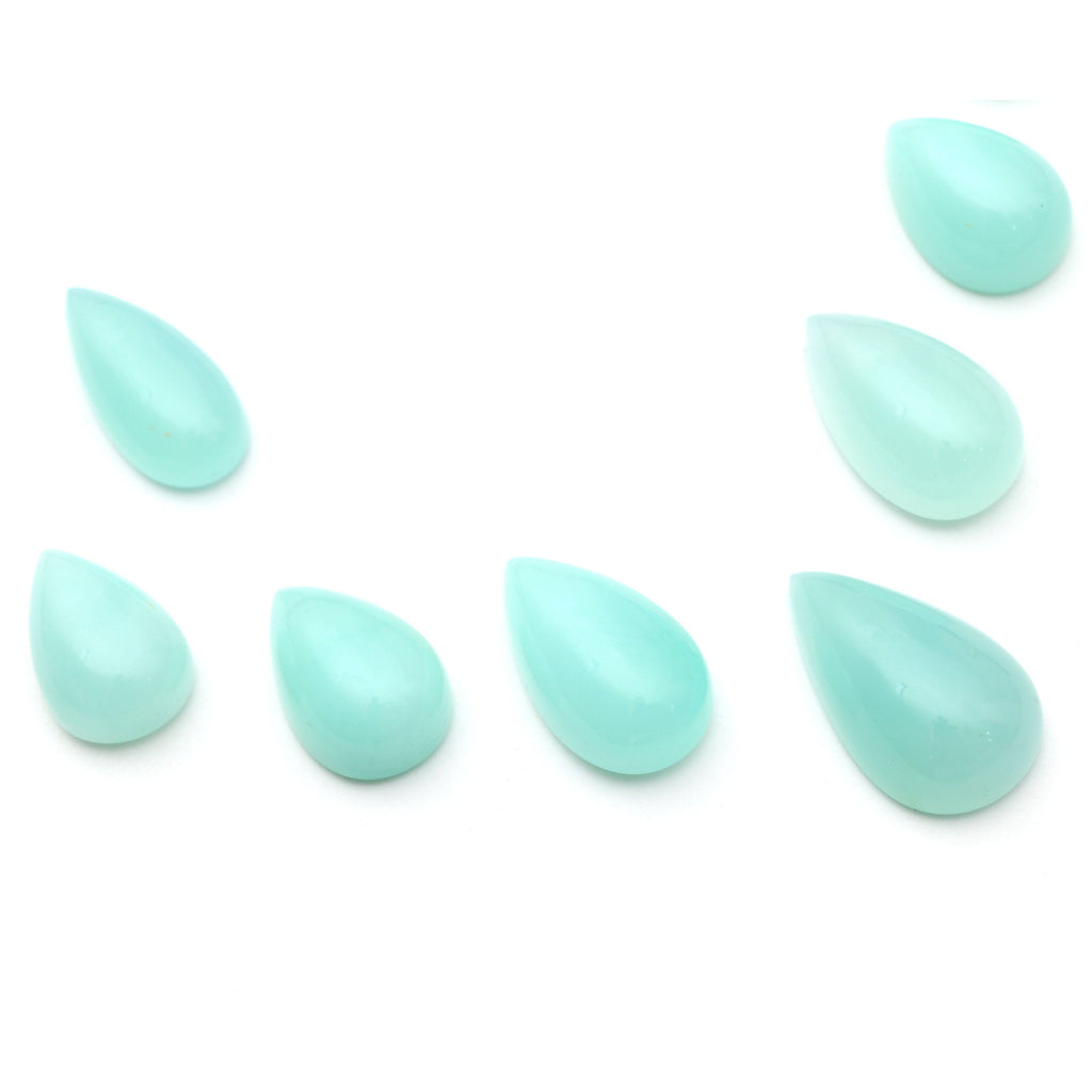 AAA Quality Natural Chrysophrase Smooth Pear Cabochon Gemstone | 15x21 mm to 18x30 mm | Gemstone Cabochon | Set of 9 Pieces - National Facets, Gemstone Manufacturer, Natural Gemstones, Gemstone Beads