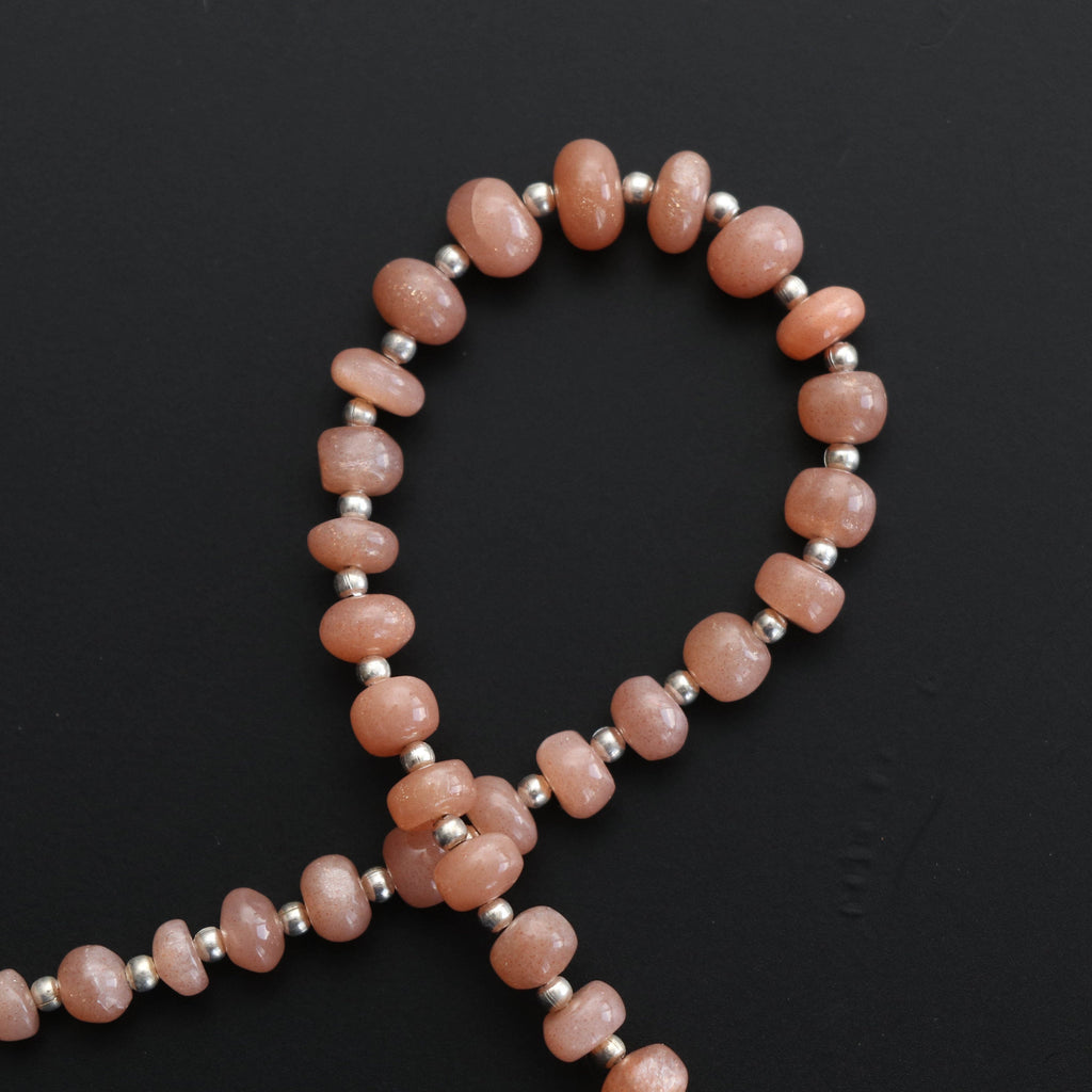 Natural Moonstone Smooth Beads, Moonstone Beads, 5 mm to 7.5 mm-Moonstone-Gem Quality , 8 Inch Full Strand, Price Per Strand - National Facets, Gemstone Manufacturer, Natural Gemstones, Gemstone Beads