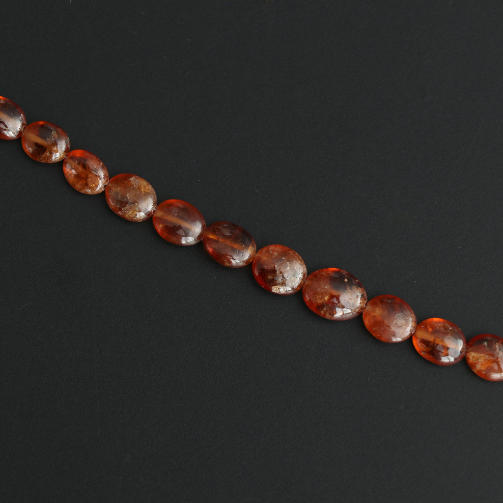 Hessonite Smooth Oval Beads- 5x6 mm to 7x9 mm - Hessonite Oval Gemstone- Gem Quality , 20 Cm Full Strand, Price Per Strand - National Facets, Gemstone Manufacturer, Natural Gemstones, Gemstone Beads