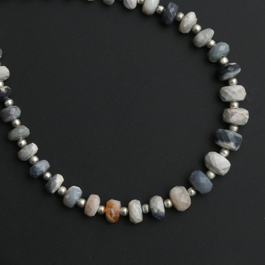 Natural Australian Opal Faceted Roundel Beads, 5 mm to 7 mm, Australian Opal Jewelry Making Beads, 8 Inch strand, Price Per Strand