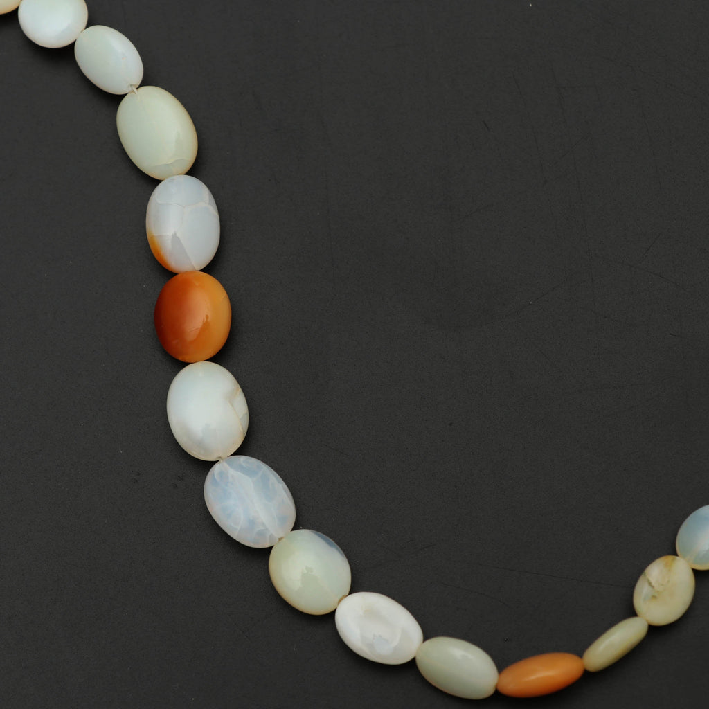 Ethiopian Fire Opal Smooth Oval Beads - 6x8 mm to 9x12 mm - Ethiopian Opal - Gem Quality , 8 Inch Full Strand, Price Per Strand - National Facets, Gemstone Manufacturer, Natural Gemstones, Gemstone Beads
