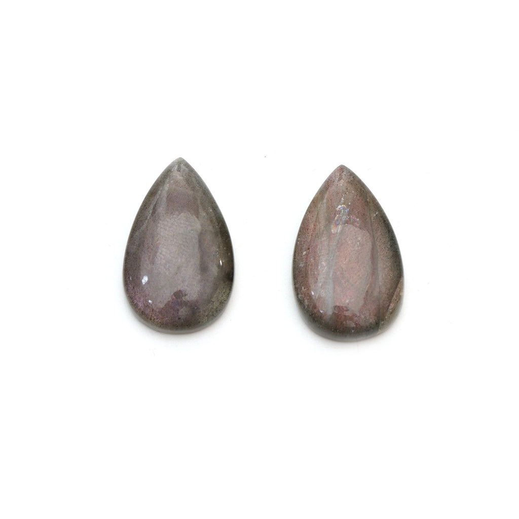 AAA Quality Natural Labradorite Smooth Pear Cabochon Gemstone | 17x27 mm | Gemstone Cabochon | Pair ( 2 Pieces ) - National Facets, Gemstone Manufacturer, Natural Gemstones, Gemstone Beads
