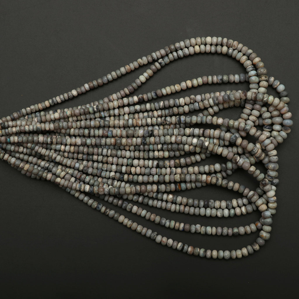 Australian Opal Faceted Rondelle Beads | 4 mm to 7 mm | Australian Opal Faceted Beads | Gem Quality | 8 Inch/18 Inch | Price Per Strand - National Facets, Gemstone Manufacturer, Natural Gemstones, Gemstone Beads