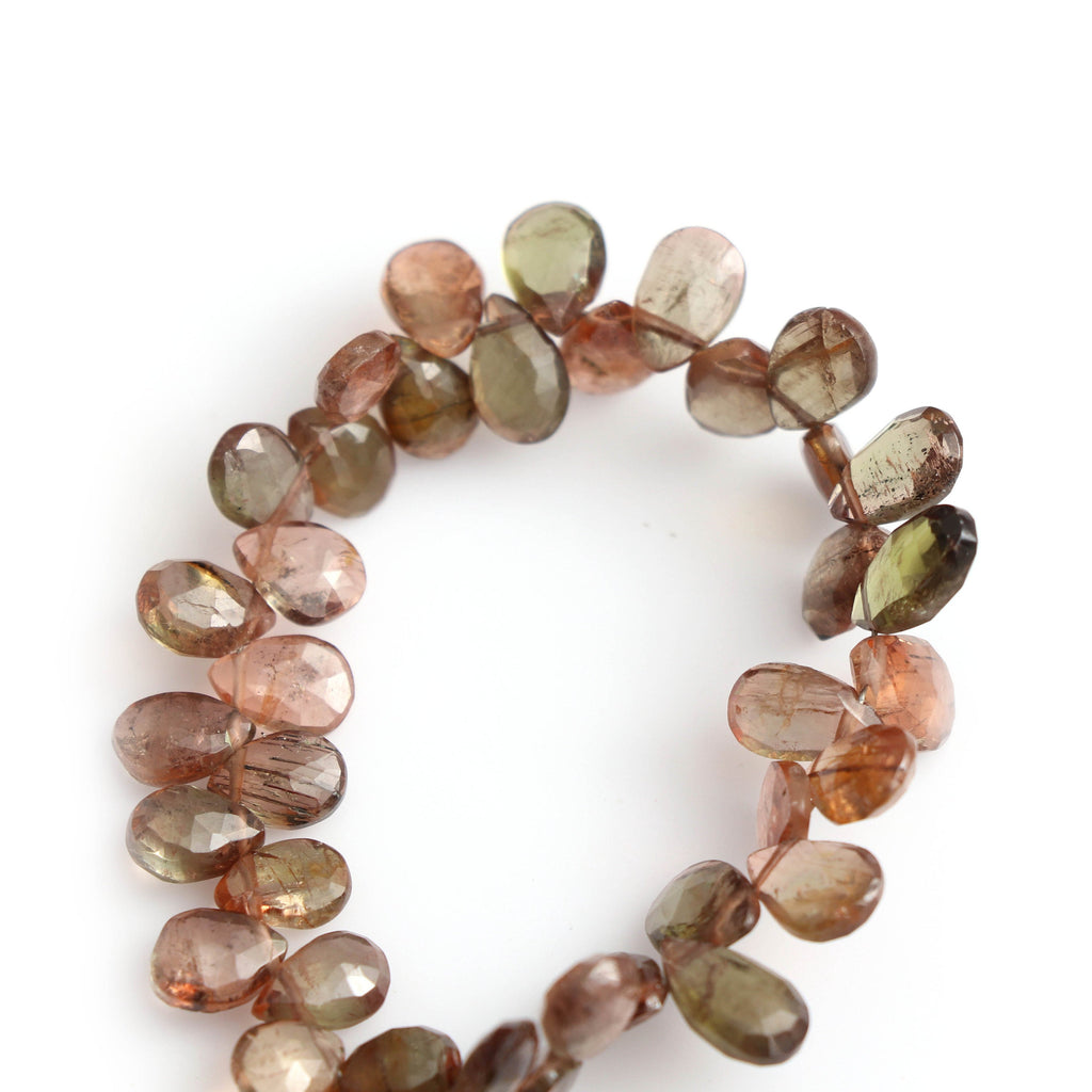 Andalusite Faceted Pears Beads- 5x6 mm to 8x9 mm - Andalusite Pear - Gem Quality , 20 Cm Full Strand, Price Per Strand - National Facets, Gemstone Manufacturer, Natural Gemstones, Gemstone Beads