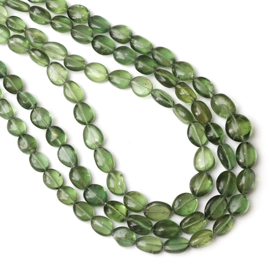 Olive Apatite Smooth Tumble 7x5 to 9x7mm | Apatite Jewelry Making Beads | 15 Inches Strand, 80 cts