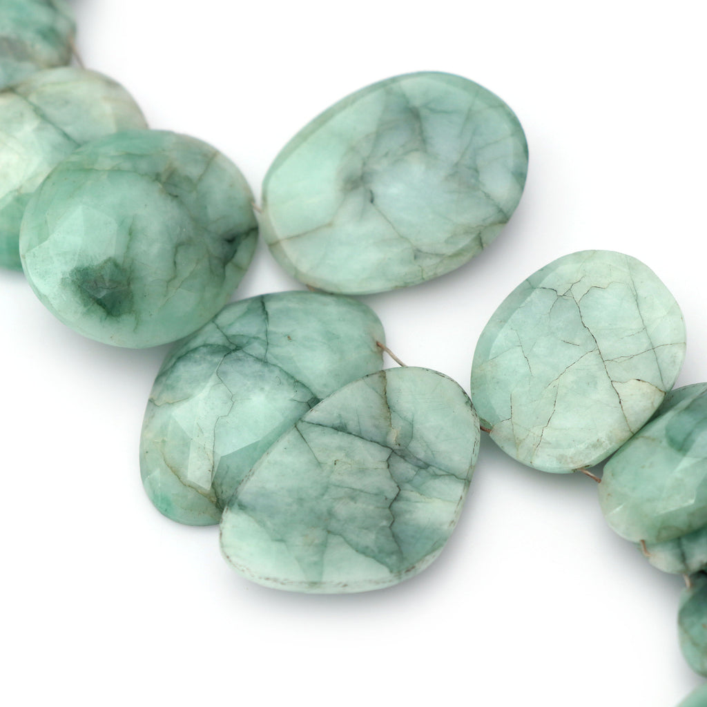 Emerald Faceted Rose Cut Fancy Shape Beads - 10x16 mm to 20x26 mm- Emerald Gemstone - Gem Quality , 20 Cm Full Strand, Price Per Strand - National Facets, Gemstone Manufacturer, Natural Gemstones, Gemstone Beads