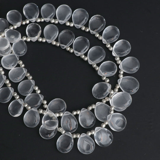 クリスタル スムース ペア ビーズ - 7x9 mm ～ 9x11 mm - クリスタル ジュエリー メイキング ビーズ、20 cm/ 8 インチ フル ストランド、1 ストランドあたりの価格