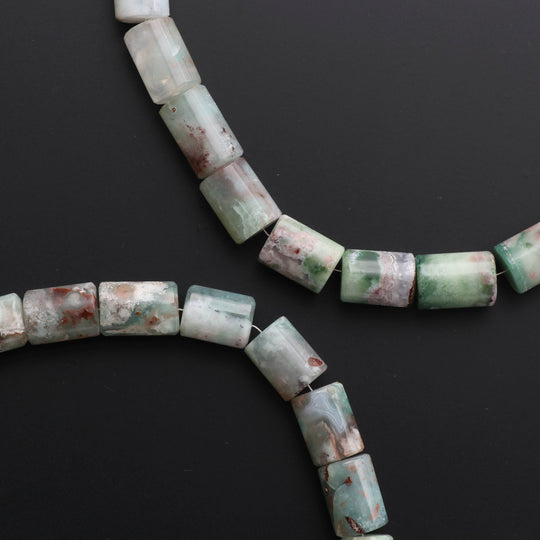 Aqua Chalcedony Smooth Cylinder Beads- 12x16 mm to 12x18 mm - Aqua Chalcedony Jewelry Making Beads, 8 Inch Full Strand, Price Per Strand