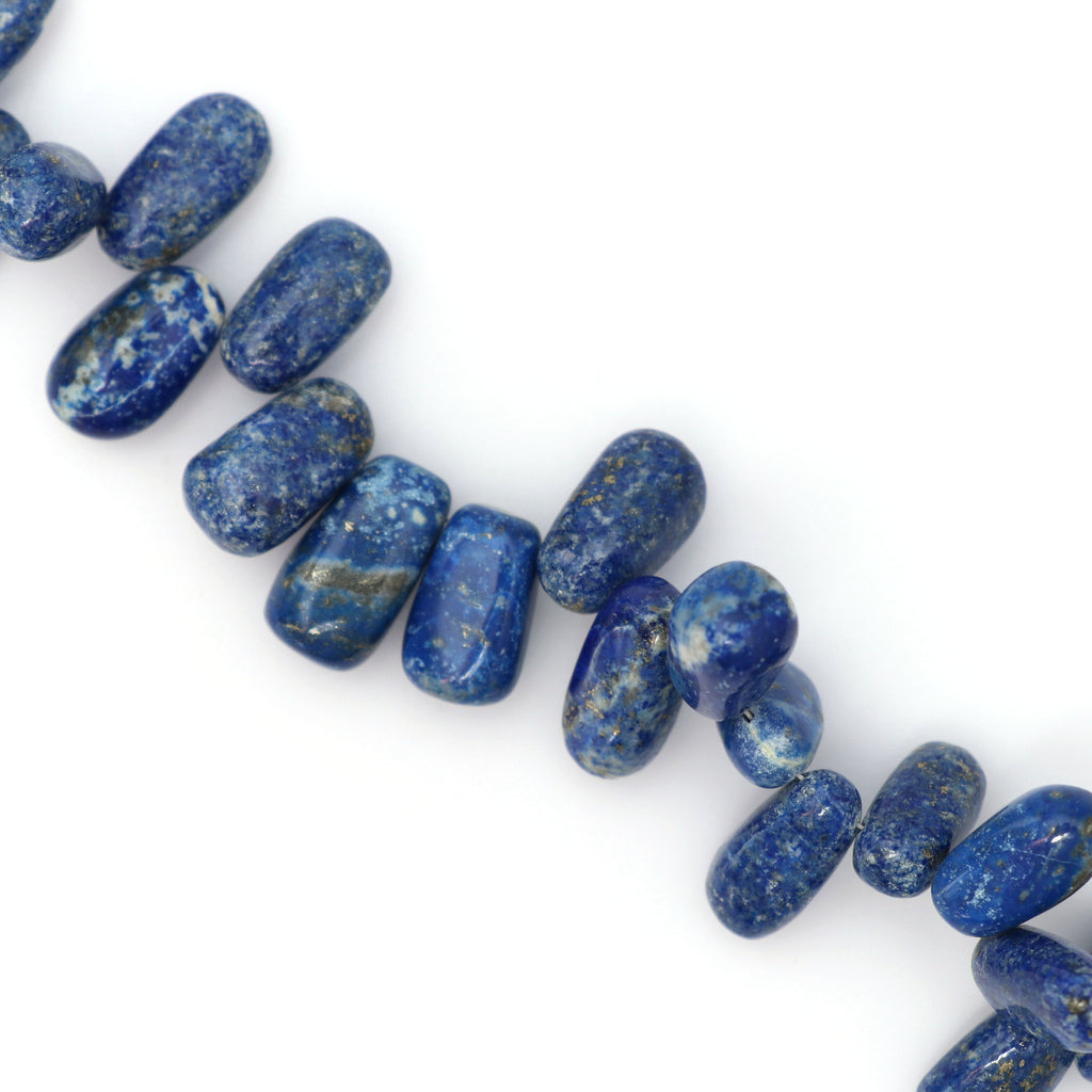 Lapis Smooth Nuggets Beads - 8x16 mm to 10x17 mm - Lazuli Lapis Gemstone - Gem Quality , 17 Cm Full Strand, Price Per Strand - National Facets, Gemstone Manufacturer, Natural Gemstones, Gemstone Beads