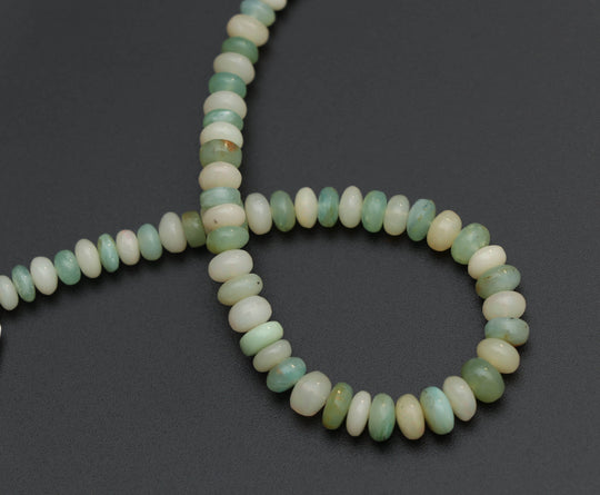 Opal Smooth Roundel Beads, 5 mm to 6.5 mm, Opal Jewelry Making Beads, 8 Inch/ 20 Cm Full Strand, Price Per Strand