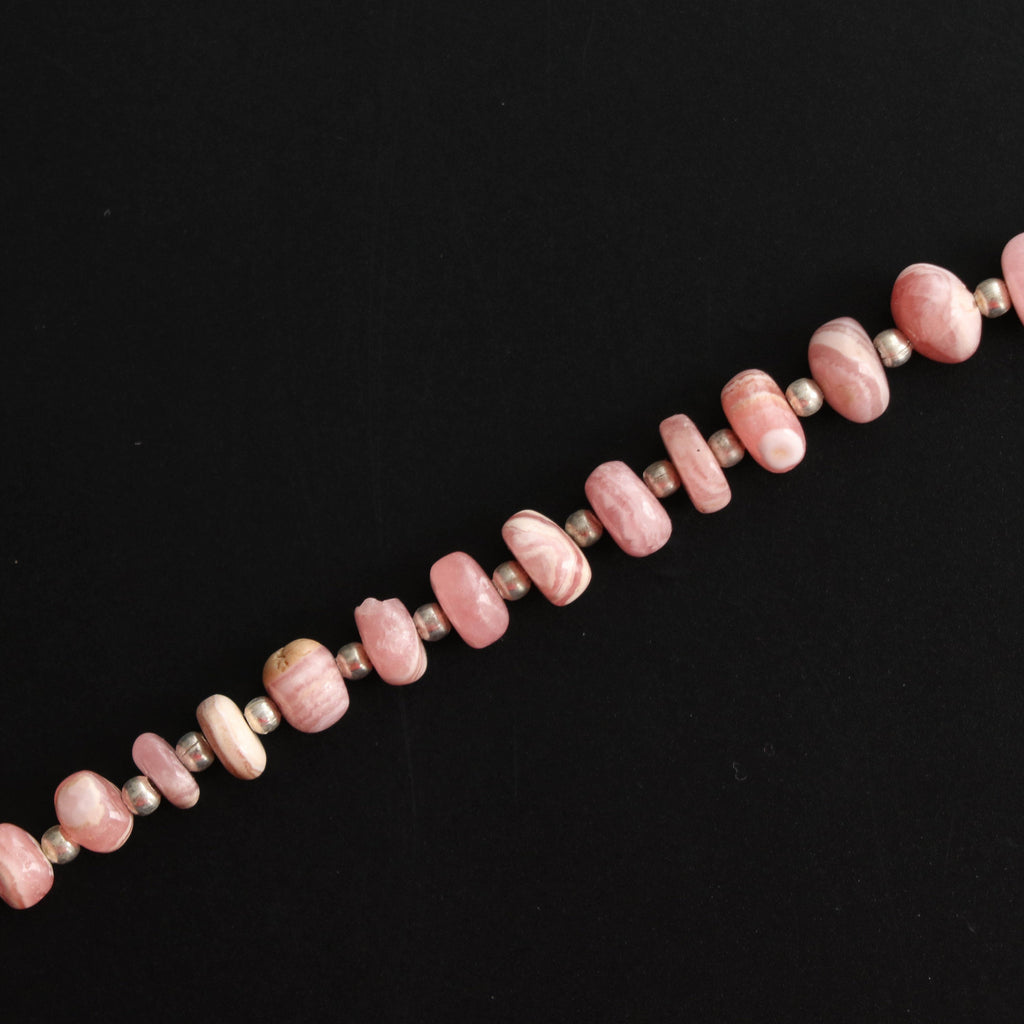 Natural Rhodochrosite Smooth beads, Rhodochrosite Beads, Rondelle Beads, 4 mm to 6 mm, Rhodochrosite strand, 8 Inch Full Strand - National Facets, Gemstone Manufacturer, Natural Gemstones, Gemstone Beads
