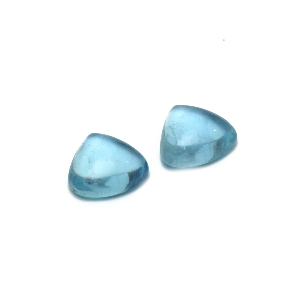 Natural Aquamarine Smooth Trillion Cabochon Gemstone | 19x20 mm | Gemstone Cabochon | Pair ( 2 Pieces ) - National Facets, Gemstone Manufacturer, Natural Gemstones, Gemstone Beads