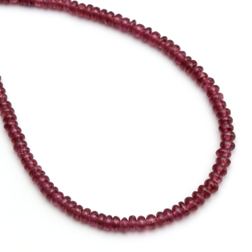 Garnet Smooth Roundel Beads, Garnet Smooth, Garnet Beads - 3 mm to 4.5 mm - Garnet - Gem Quality ,8 Inch/20 Cm Full Strand, Price Per Strand - National Facets, Gemstone Manufacturer, Natural Gemstones, Gemstone Beads