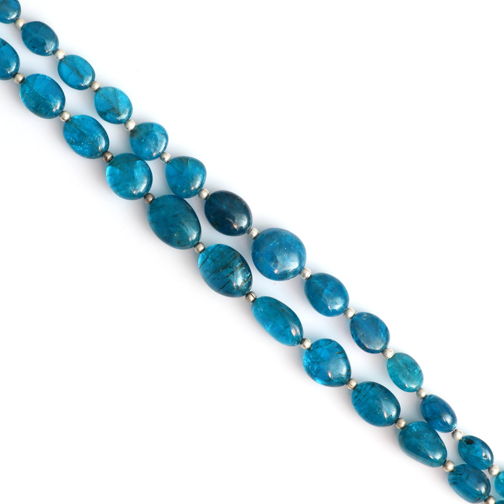 Neon Apatite Smooth Tumble Beads, Apatite Tumble, 7x9 mm to 8x12 mm - Neon Apatite - Gem Quality , 20 Cm Full Strand, Price Per Strand - National Facets, Gemstone Manufacturer, Natural Gemstones, Gemstone Beads