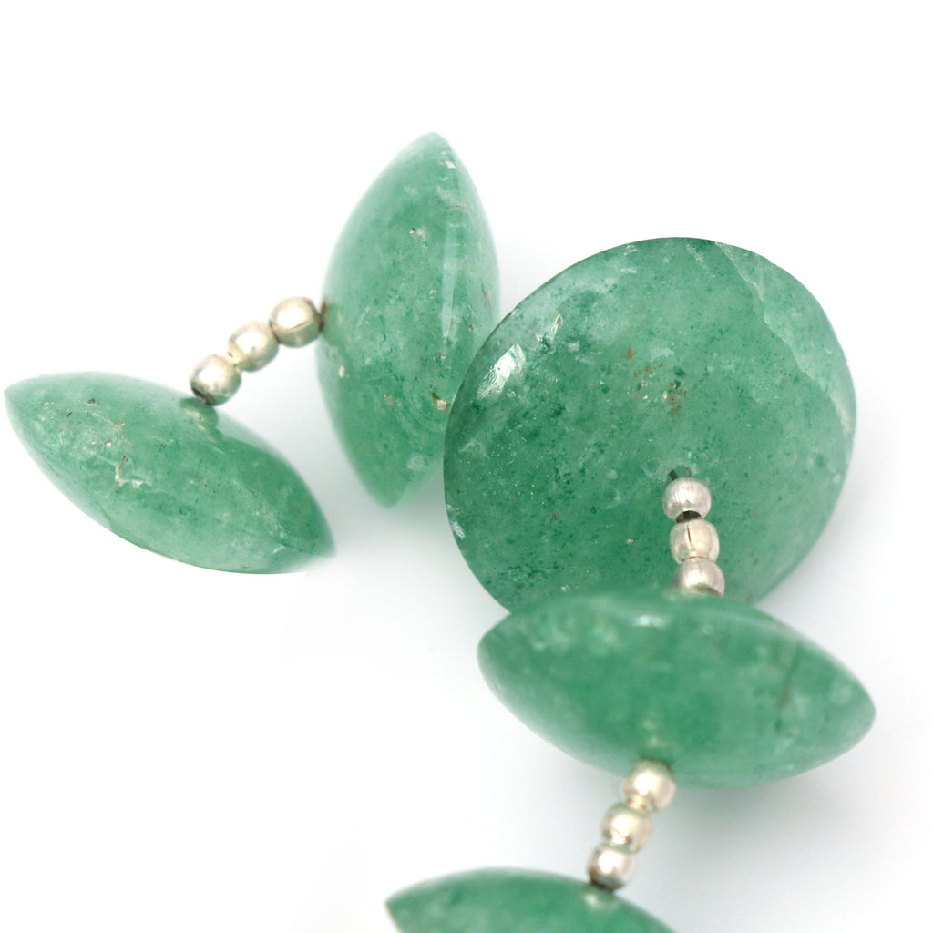 Green Quartz Smooth Saucer Beads - 17 mm to 20 mm - Green Quartz - Gem Quality , 7 Cm Full Strand, Price Per Strand - National Facets, Gemstone Manufacturer, Natural Gemstones, Gemstone Beads