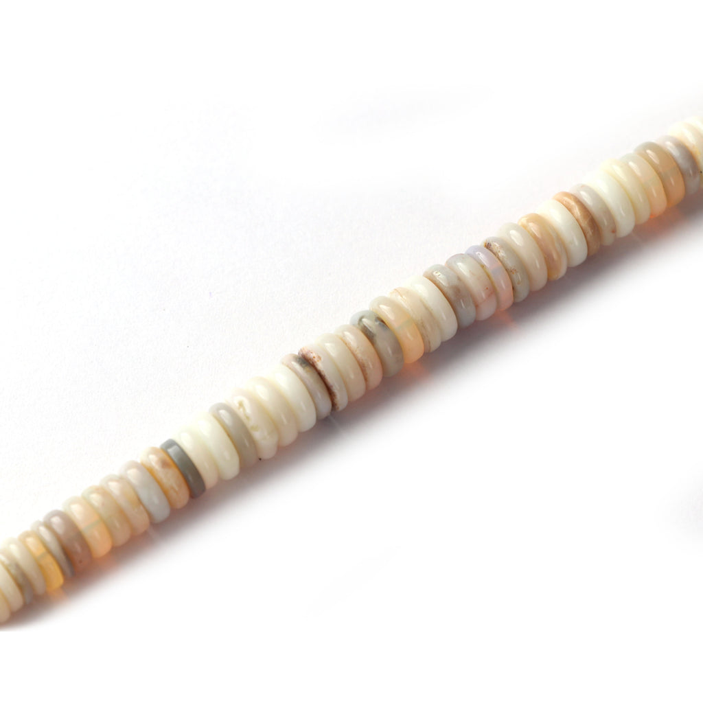 Natural Australian Opal Tyre Flat Smooth Beads, 6 MM to 9 MM , Australian Opal,8 Inch, Price Per Strand - National Facets, Gemstone Manufacturer, Natural Gemstones, Gemstone Beads