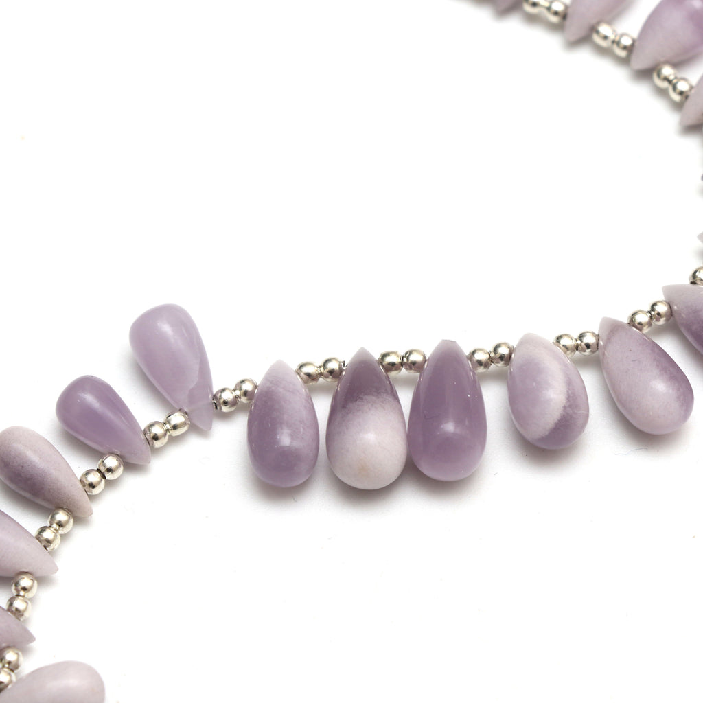Bi Color Yttrium Fluorite Smooth Drop Beads - 6x10 mm to 7.5x16 mm - Purple Fluorite Drop Beads briolette , 8 Inch Price Per Strand - National Facets, Gemstone Manufacturer, Natural Gemstones, Gemstone Beads
