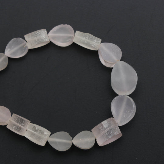 Matte Finish Natural Kunzite Matte Finish Fancy Beads -7x5 MM to 12x10 MM- Kunzite Jewelry Making Beads, 8 Inch, Price Per Strand