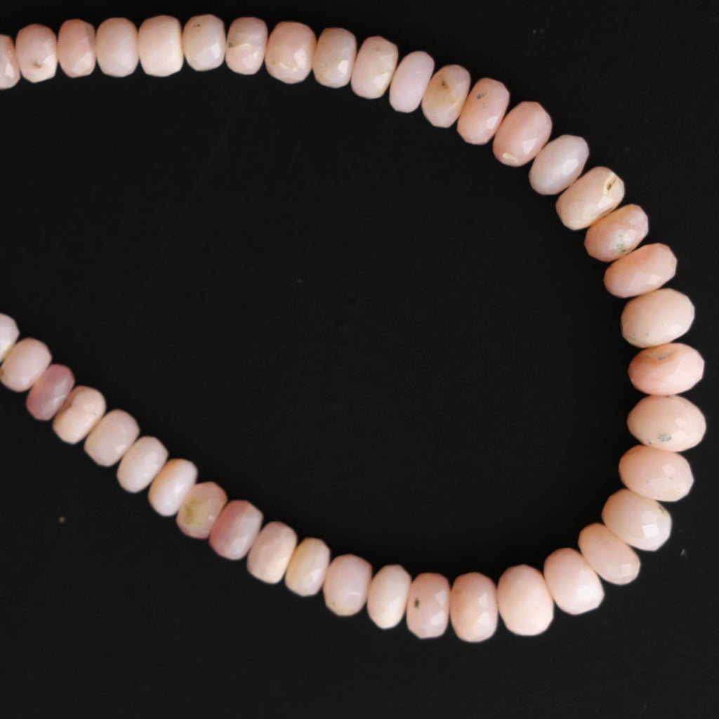 Pink Opal Faceted Beads - 5 mm to 7 mm - Pink Opal, Pink Opal Faceted- Gem Quality , 8 Inch/ 20 Cm Full Strand, Price Per Strand - National Facets, Gemstone Manufacturer, Natural Gemstones, Gemstone Beads