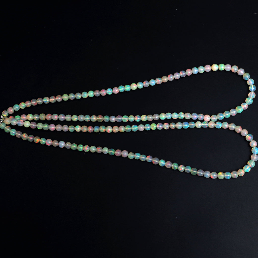 Natural Ethiopian Opal Smooth Round Balls Beads - 5.5 mm To 6 mm- Gem Quality , 8 Inches / 18 Inches Full Strand, Price Per Strand - National Facets, Gemstone Manufacturer, Natural Gemstones, Gemstone Beads