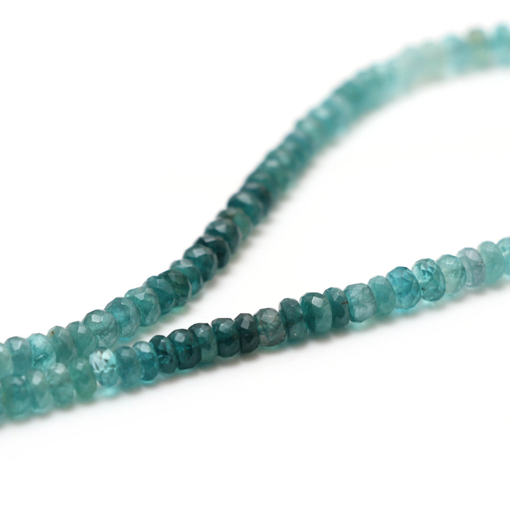 Natural Grandidierite Roundel Faceted Beads, 5 mm to 6 mm,Gem Quality, 8 Inch6 Inch\ 18 Inches ,Full Strand, Price Per Strand - National Facets, Gemstone Manufacturer, Natural Gemstones, Gemstone Beads