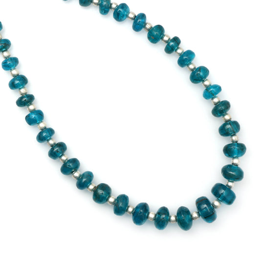 Neon Apatite Smooth Beads | 4.5 mm to 7mm | Natural Neon Apatite | Round Beads | Apatite Smooth Beads | Neon Apatite Beads | 8 Inch Strand