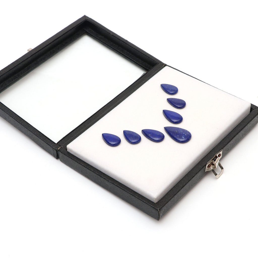 AAA Quality Natural Lapis Smooth Pear Cabochon Gemstone | 13x22 mm to 18x31 mm | Gemstone Cabochon | Set of 7 Pieces - National Facets, Gemstone Manufacturer, Natural Gemstones, Gemstone Beads