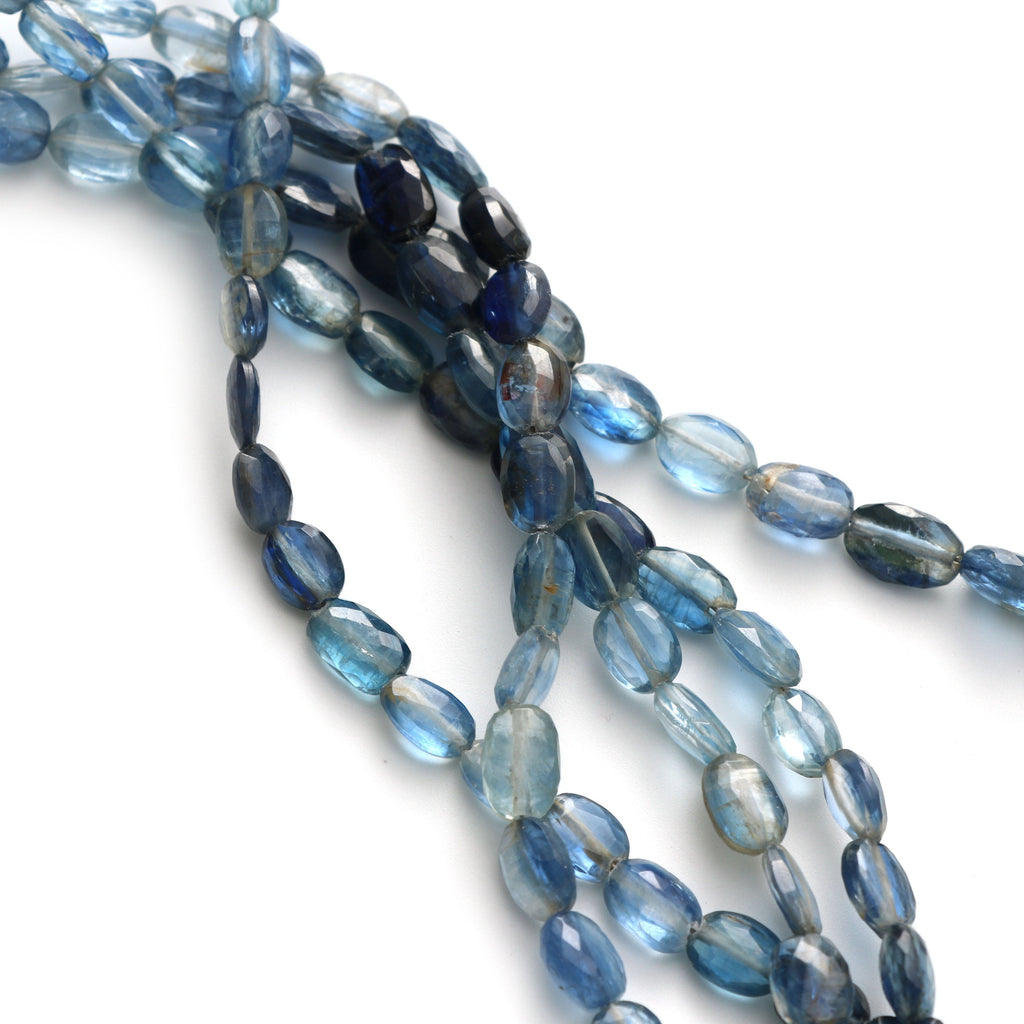 Unique Kyanite Faceted Oval Beads, 3.5x4.5 mm to 8x11 mm, Kyanite Oval Beads- Gem Quality , 86 Inch Full Strand, Price Per Strand - National Facets, Gemstone Manufacturer, Natural Gemstones, Gemstone Beads