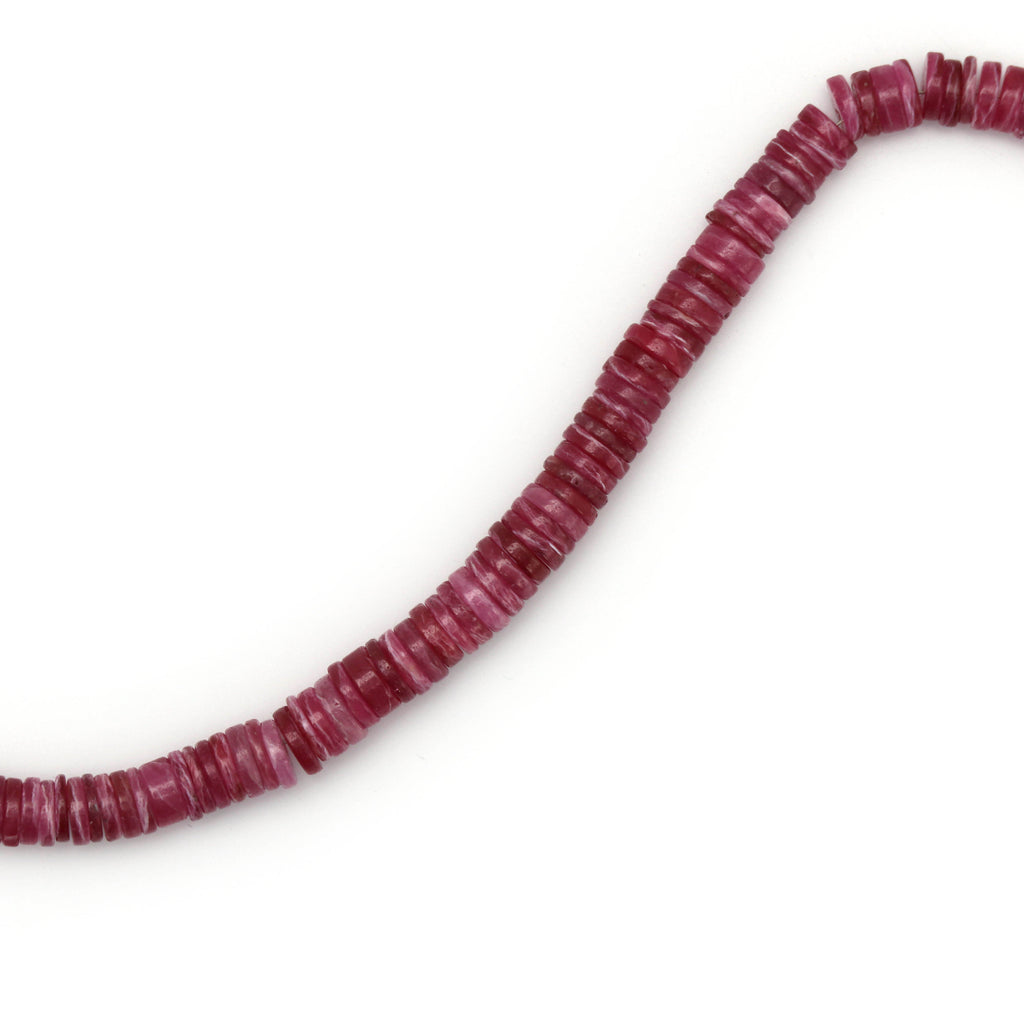 Ruby Glass Filled Smooth Button Beads, Ruby Smooth Tyre, 5.5 MM to 6.5 MM, Ruby Smooth, 8 Inch ,Price Per Strand - National Facets, Gemstone Manufacturer, Natural Gemstones, Gemstone Beads