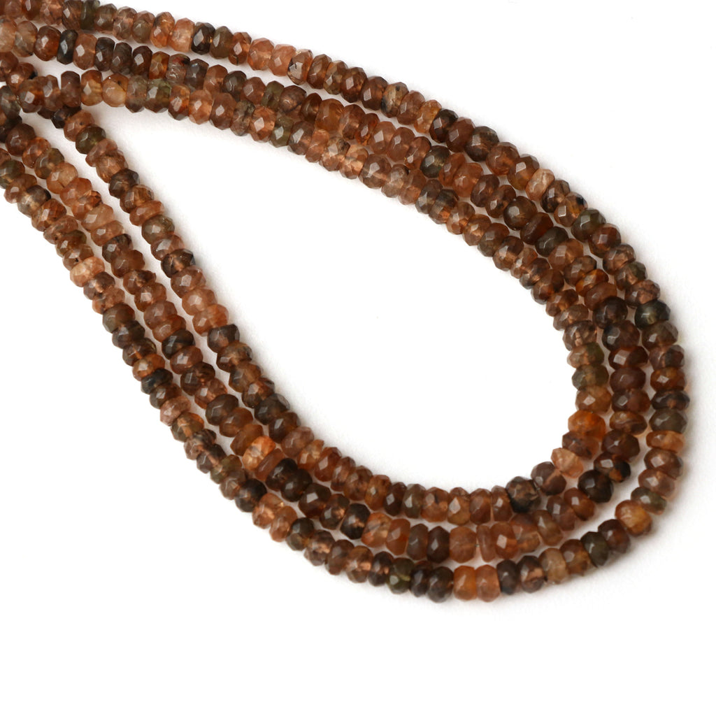 Andalusite Faceted Roundel Beads - 3.5 mm to 5 mm -Andalusite Beads - Gem Quality , 18 Inch Full Strand, Price Per Strand - National Facets, Gemstone Manufacturer, Natural Gemstones, Gemstone Beads