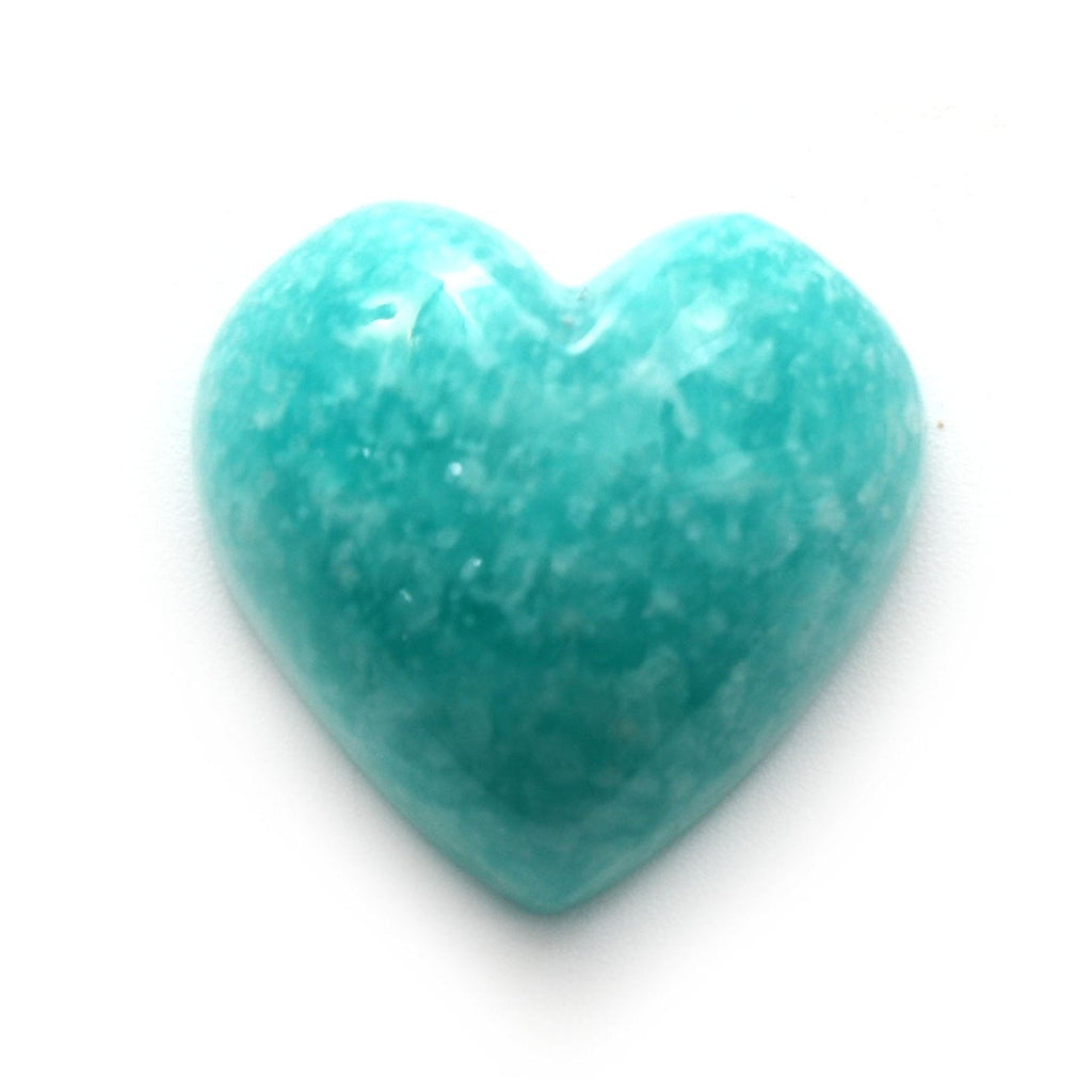 Amazonite Smooth Heart Shape Carving Loose Gemstone- 20x20 mm -Amazonite Heart, Amazonite Cabochon Gemstone,1 Piece/Pair (2 Pieces) - National Facets, Gemstone Manufacturer, Natural Gemstones, Gemstone Beads