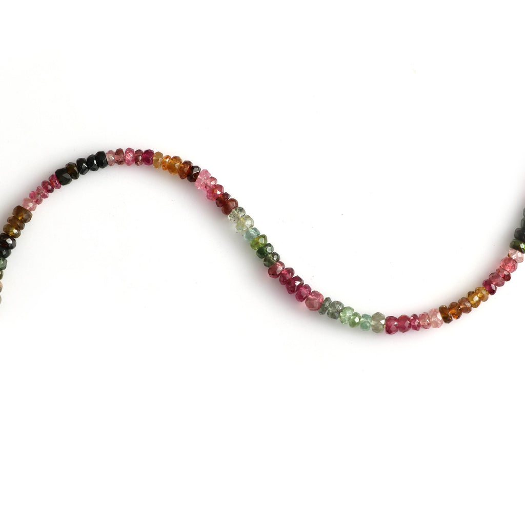 Multi Tourmaline Faceted Beads - 4 mm to 5 mm - Multi Tourmaline - Gem Quality , 8 Inch/ 20 Cm Full Strand, Price Per Strand - National Facets, Gemstone Manufacturer, Natural Gemstones, Gemstone Beads