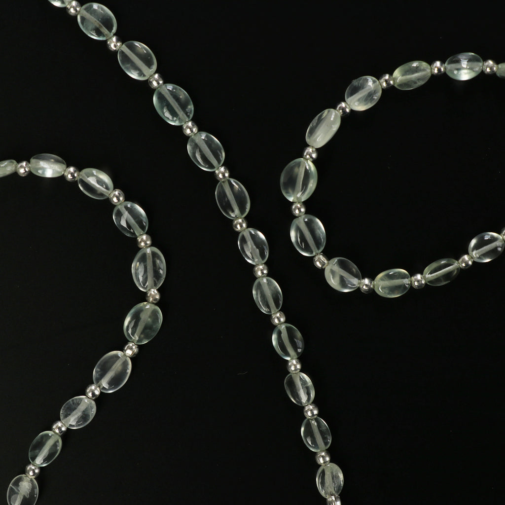 Prehnite Smooth Oval ,Pink Prehnite Oval, Smooth Oval, Prehnite Smooth Oval, 5x3 mm to 7x6 mm, AA Quality 8 Inch Strand - National Facets, Gemstone Manufacturer, Natural Gemstones, Gemstone Beads