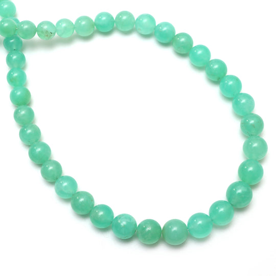 Chrysoprase Smooth Round Balls Beads - 6 mm to 9.5 mm - Chrysoprase Jewelry Making Beads, 20 Inch Full Strand
