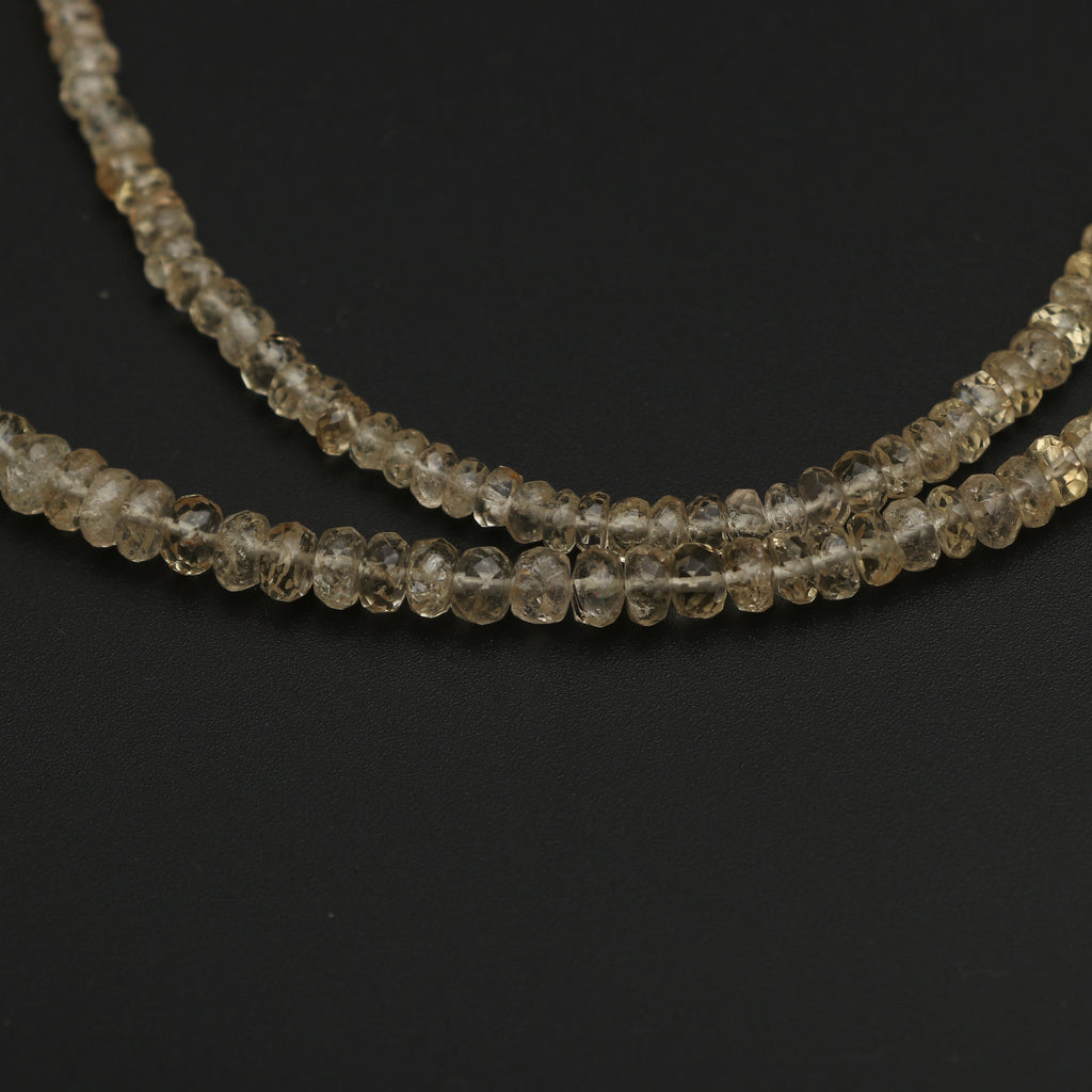 Scapolite Faceted 3.5 mm to 5.5 mm Roundel Beads 18 Inch Necklace,925 Sterling Silver Fish Lock Clasp, Price Per Necklace, Gift For Women - National Facets, Gemstone Manufacturer, Natural Gemstones, Gemstone Beads